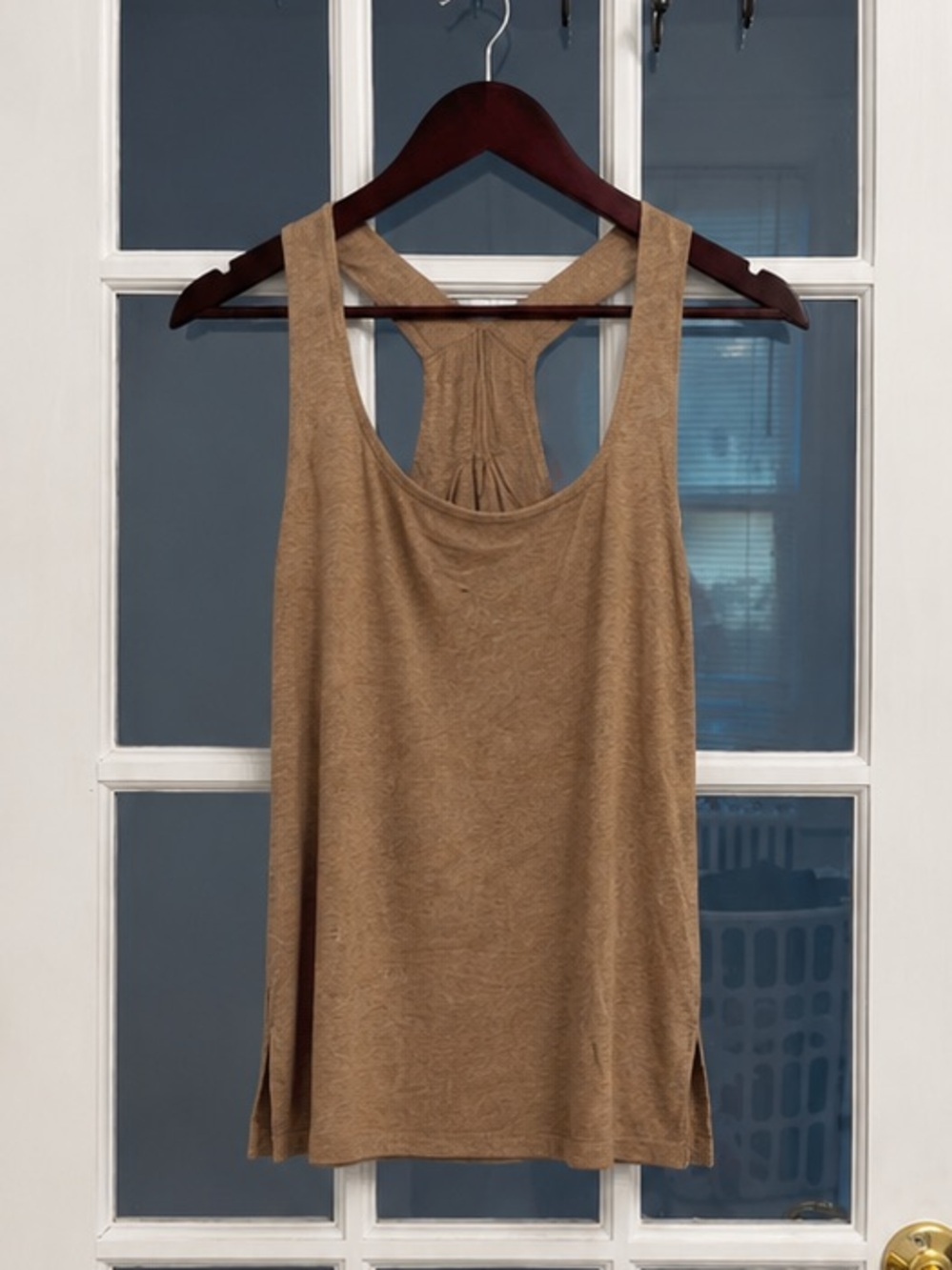 LNA Women's Light Brown Ribbed Racerback Tank Top Size M